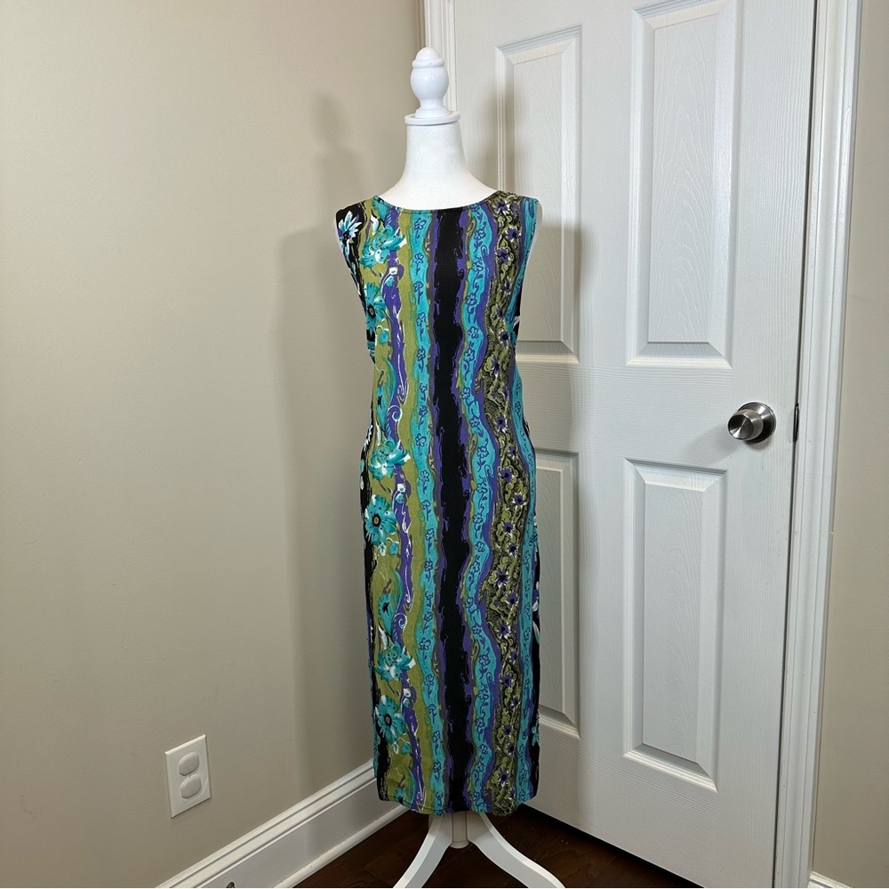 JM Collection multicolor print maxi dress